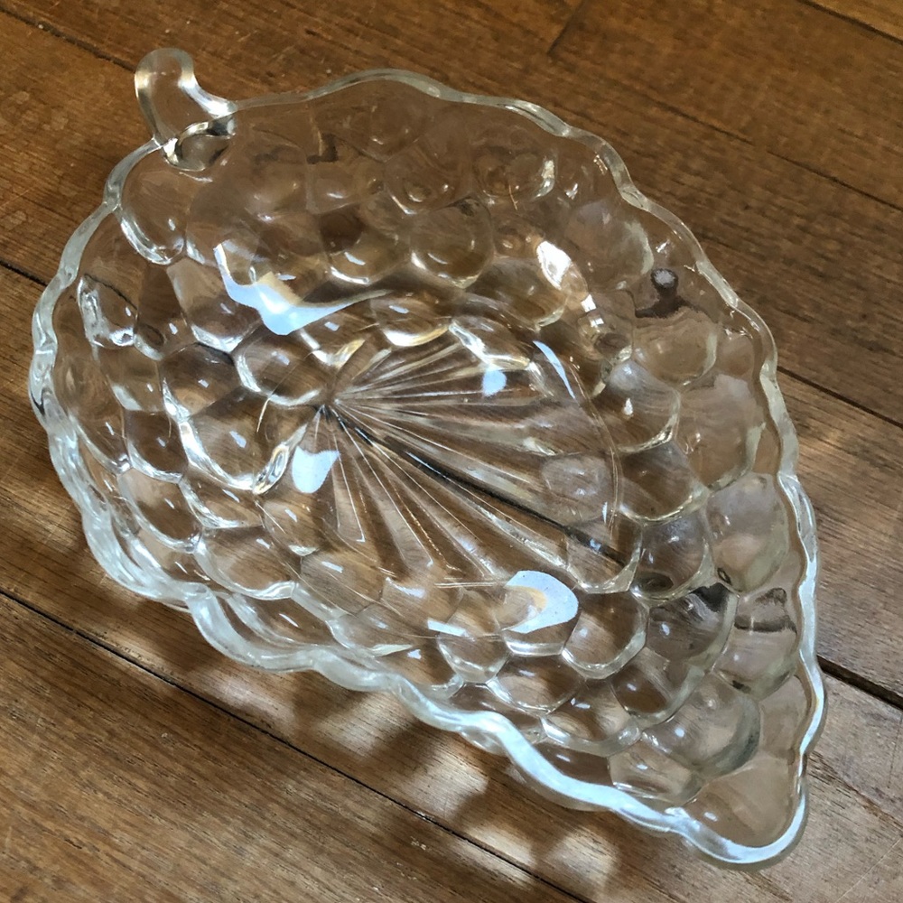 Vintage Anchor Hocking glass Grape Dish, Relish dish, Candy Bowl - many uses
